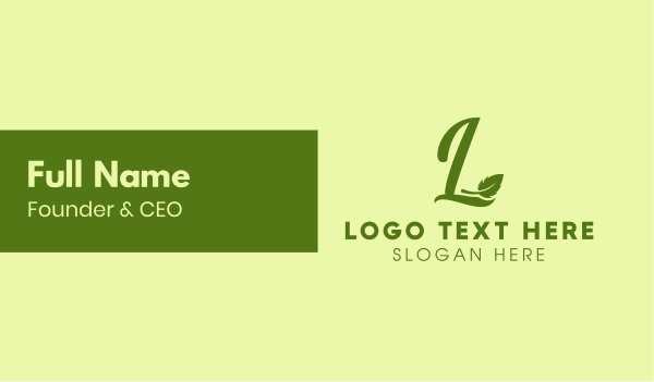 Leaf Letter L Business Card Design Image Preview