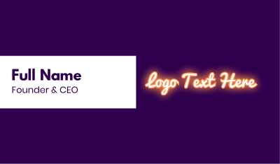 Orange Neon Sign Business Card Image Preview