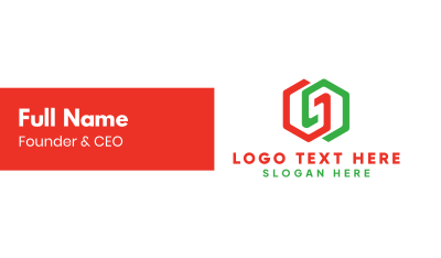 Red Green Letter G Business Card Image Preview