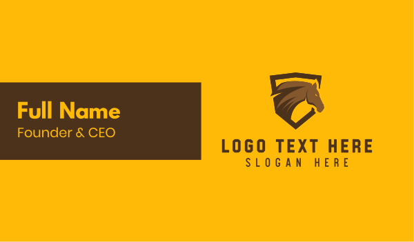 Brown Horse Shield Mascot Business Card Design Image Preview
