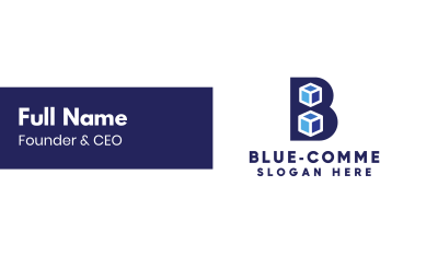 Blue Cube B Business Card Image Preview