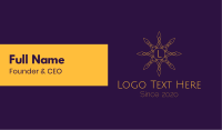 Golden Elegant Flower Lettermark Business Card Image Preview