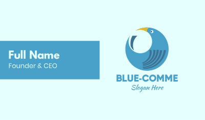 Round Blue Bird Business Card Image Preview