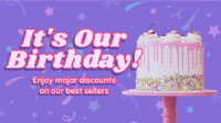 It's Our Birthday Doodles Facebook Event Cover Design