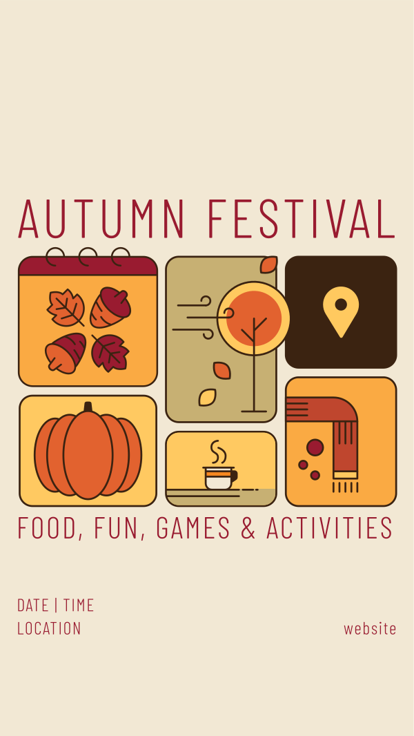 Fall Festival Calendar Facebook Story Design Image Preview
