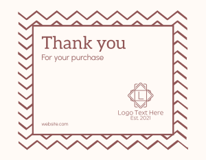 Ethnic Zigzag Thank You Card Image Preview
