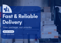 Reliable Courier Delivery Postcard Image Preview