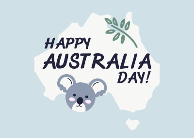 Koala Australia Day Postcard Image Preview