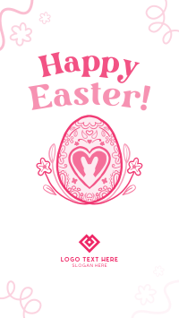 Floral Egg with Easter Bunny Facebook Story Design