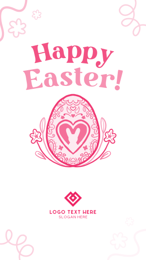 Floral Egg with Easter Bunny Facebook story Image Preview