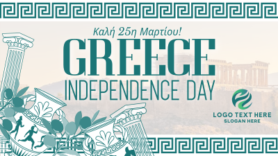 Greece Independence Day Patterns Facebook event cover Image Preview