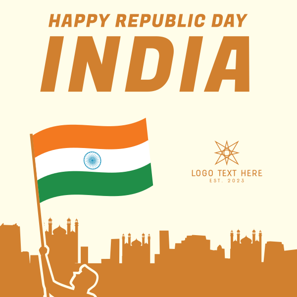 Indian Flag Waving Instagram Post Design Image Preview