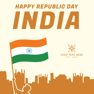 Indian Flag Waving Instagram post Image Preview