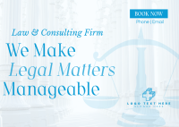 Making Legal Matters Manageable Postcard Design