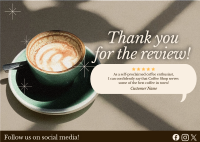 Minimalist Coffee Shop Review Postcard Design