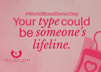 Life Blood Donation Postcard Design