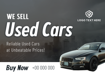 Used Car Sale Postcard Image Preview