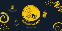 Babysitting Services Illustration Twitter post Image Preview