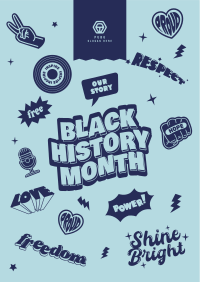 Black History Month Stickers Flyer Design