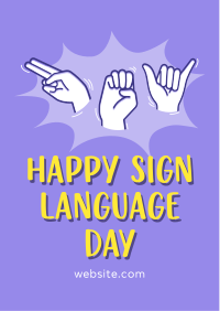 Hey, Happy Sign Language Day! Flyer Design