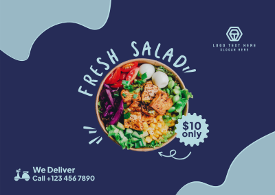 Fresh Salad Delivery Postcard Image Preview