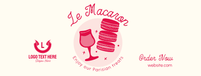 French Macaron Dessert Facebook cover Image Preview