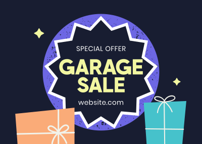 Garage Sale Ad Postcard Image Preview