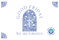 Good Friday Stained Glass Pinterest Cover Design