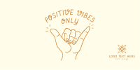Positive Vibes Hand Sign Twitter Post Design