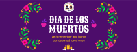 Floral Dia De Los Muertos Facebook Cover Image Preview