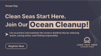 Ocean Day Clean Up Minimalist Facebook Event Cover Design