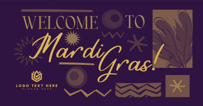 Mardi Gras Mask Welcome Facebook ad Image Preview