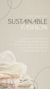 Chic Sustainable Fashion Tips Facebook Story Design