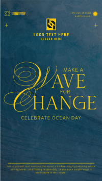 Wave Change Ocean Day TikTok video Image Preview