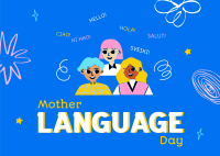 Mother Language Celebration Postcard Design