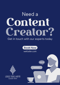 Need Content Creator Poster | BrandCrowd Poster Maker | BrandCrowd