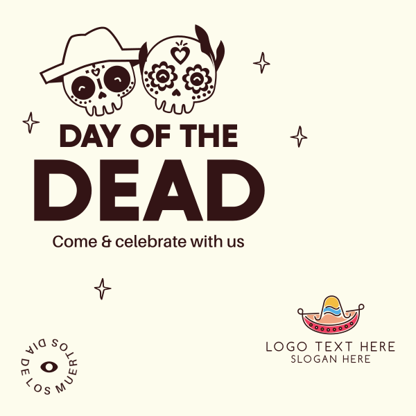 Cute Mexican Skull Instagram Post Design Image Preview