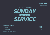 Sunday Worship Service Postcard Image Preview