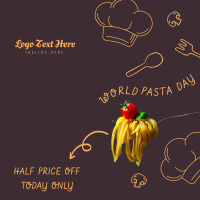 World Pasta Day Doodle Instagram Post Design