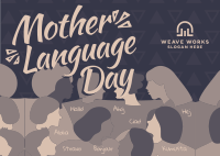 Abstract International Mother Language Day Postcard Image Preview