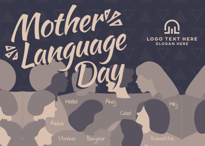 Abstract International Mother Language Day Postcard Image Preview