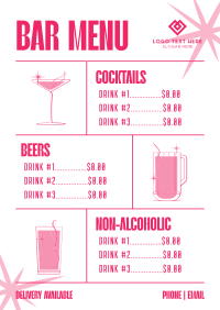 Quirky Bar Drinks Menu Image Preview