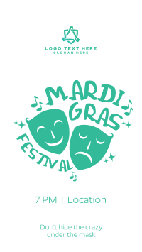 Mardi Gras Two Mask Facebook Story Design