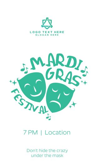 Mardi Gras Two Mask Facebook story Image Preview