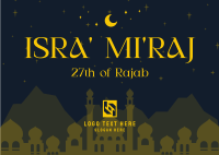 Elegant Isra and Mi'raj Postcard Image Preview