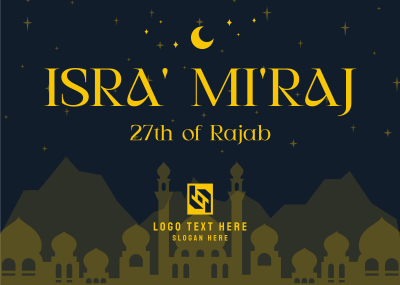 Elegant Isra and Mi'raj Postcard Image Preview