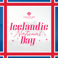 Textured Icelandic National Day Instagram Post Design