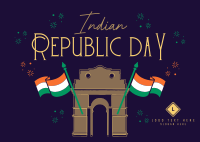 Festive Quirky Republic Day Postcard Image Preview