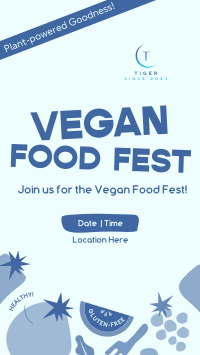 Blocky Vegan Food Fest TikTok Video Design