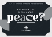 Contemporary United Nations Peacekeepers Postcard Design